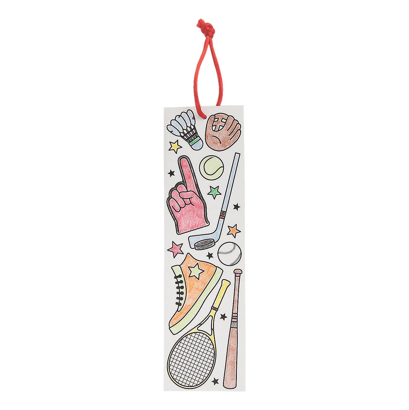 Color Your Own Sports Bookmarks (48 Pack)