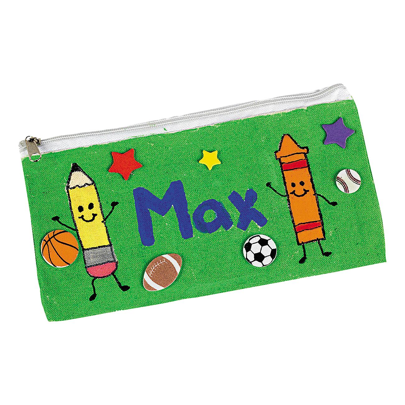 DIY Canvas Pencil Cases (12 Pack)
