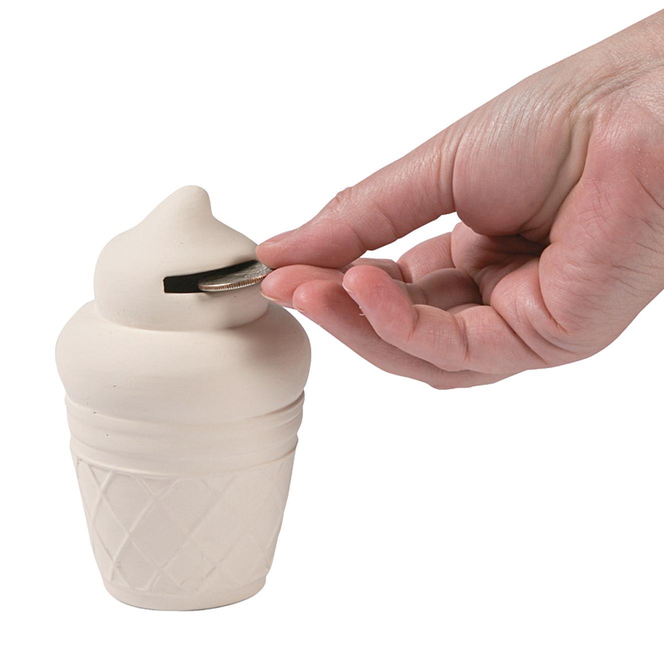 DIY Ceramic Ice Cream Cone Banks (12 Pack) - EconoCrafts