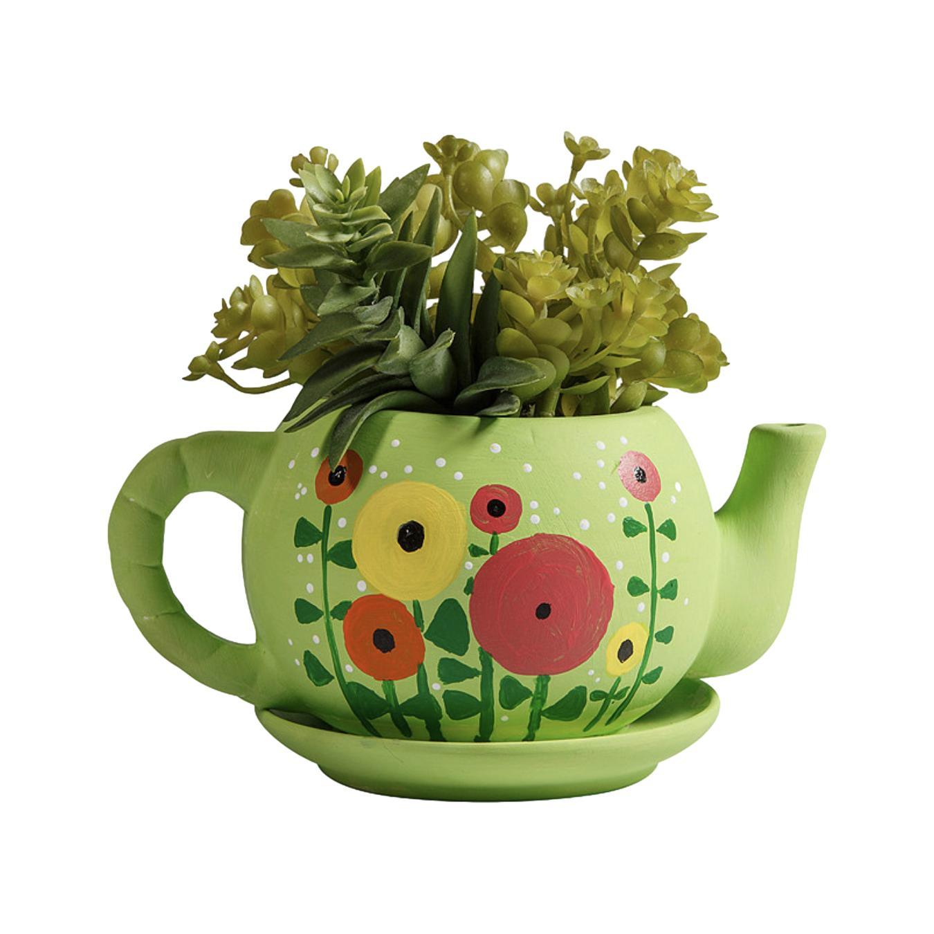 teapot succulent planter DIY Ceramic Teapot Planters (12 Pack) – EconoCrafts