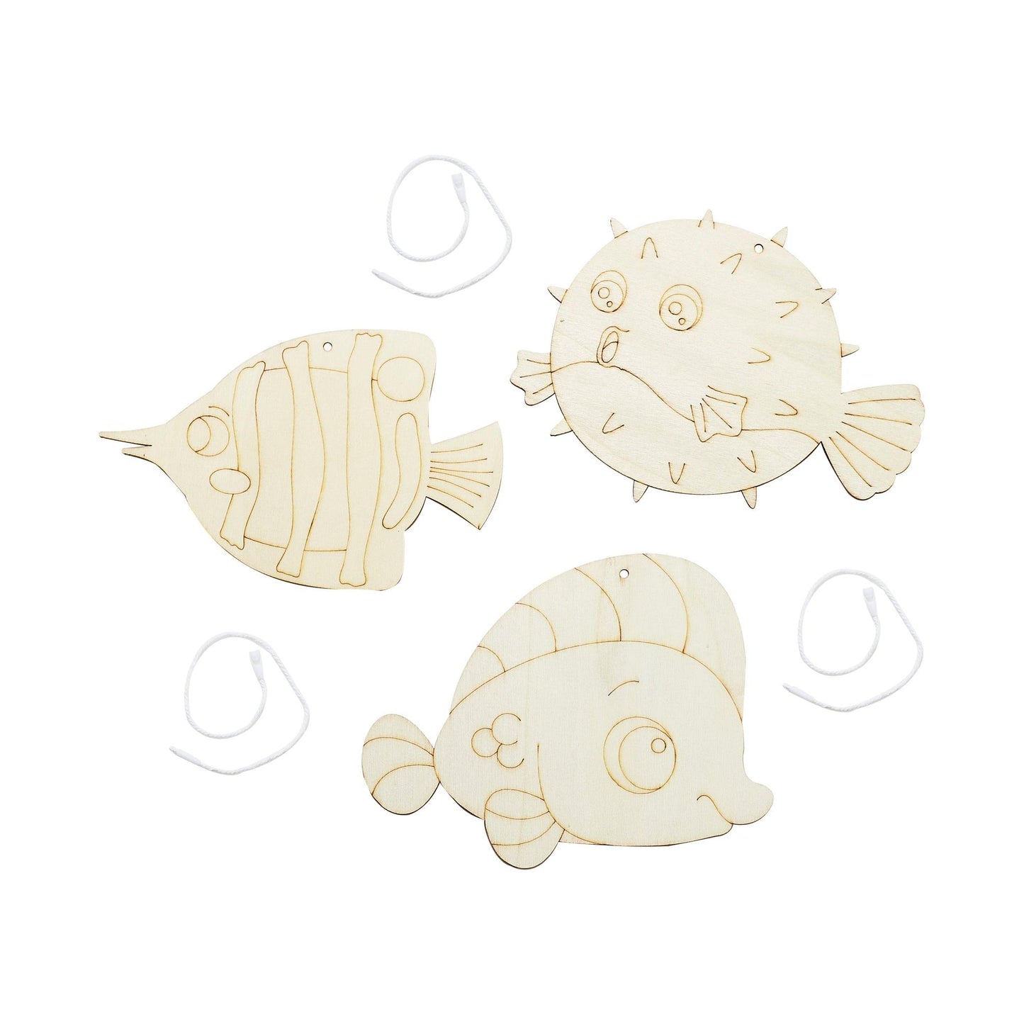 DIY Wooden Fish Ornaments (12 Pack) - EconoCrafts