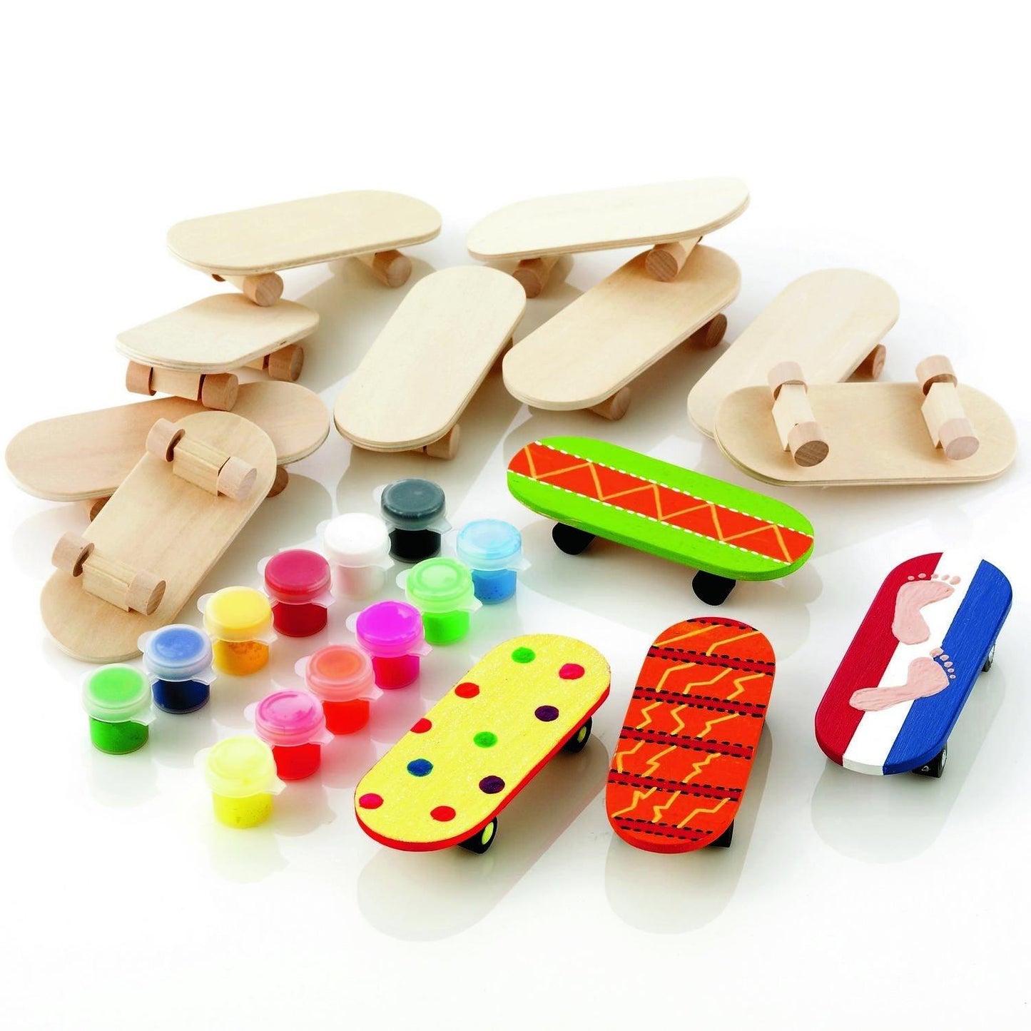 Mini Wooden Skateboards (12 Pack) - EconoCrafts