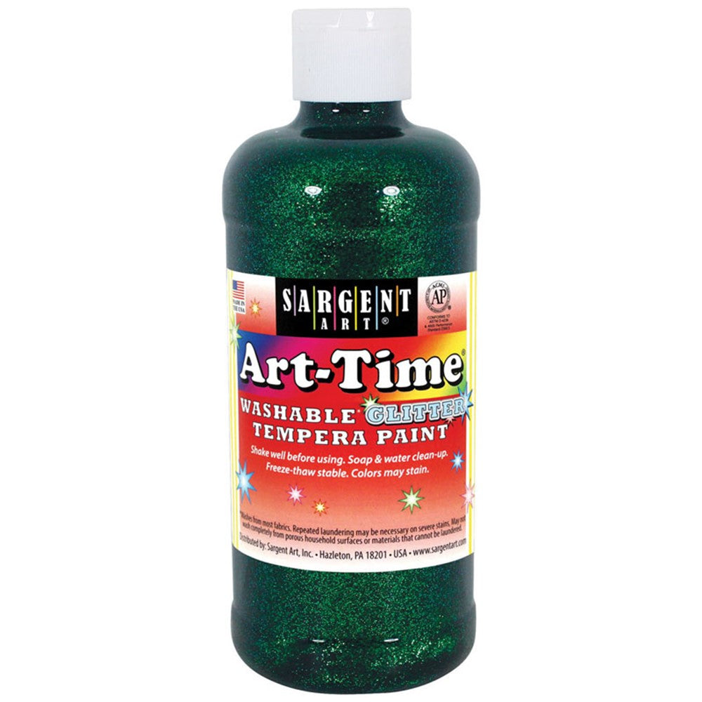 Sargent Art Washable Glitter Tempera Paint - Green (16 oz)