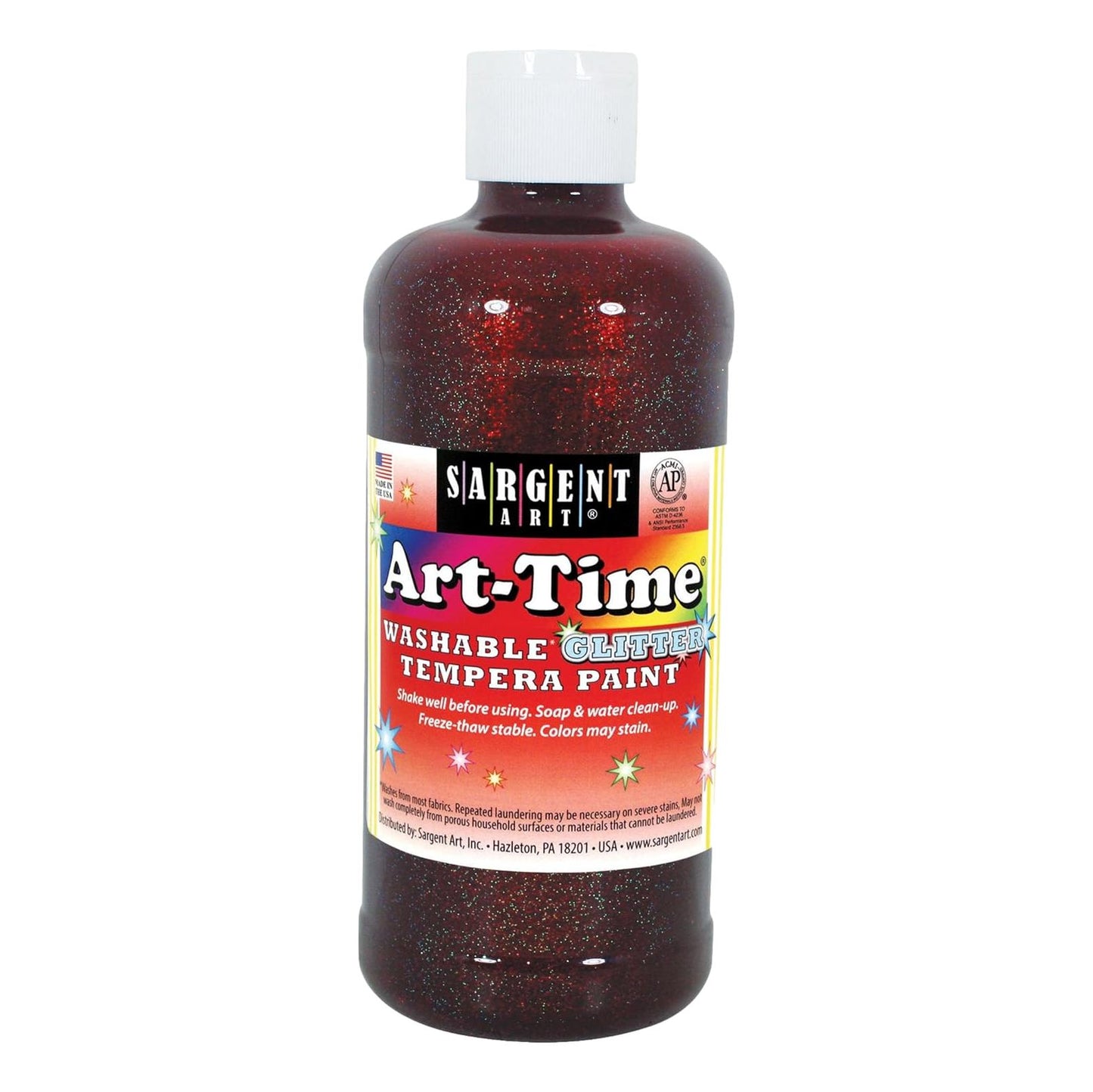 Sargent Art Washable Glitter Tempera Paint - Red (16 oz)