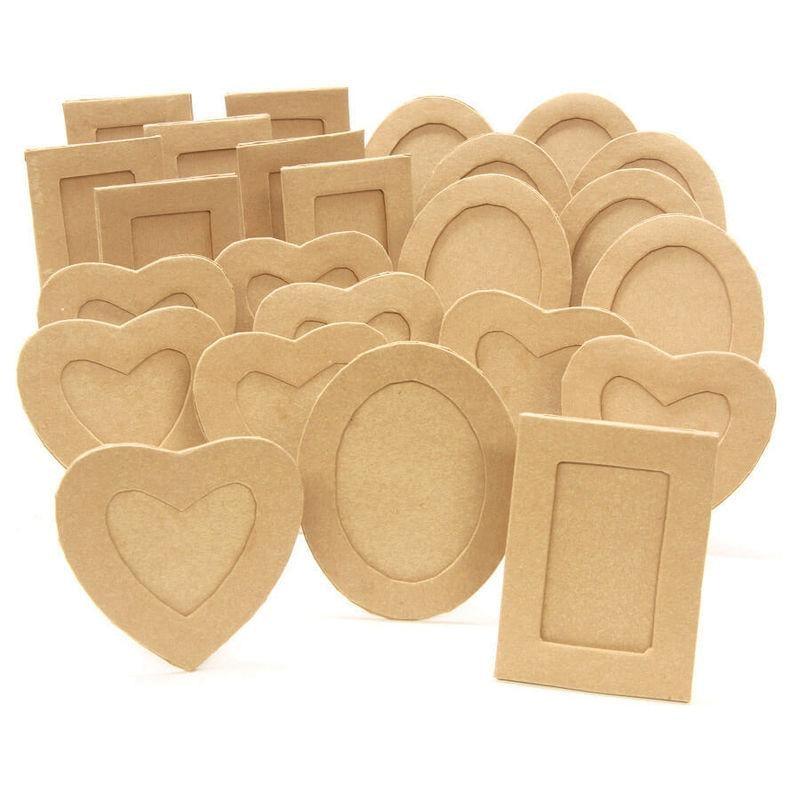 Assorted Paper Mache Picture Frames (24 Pack) - EconoCrafts