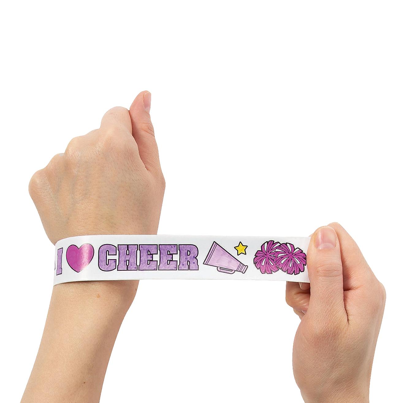 Color Your Own Cheer Slap Bracelets (48 Pack)