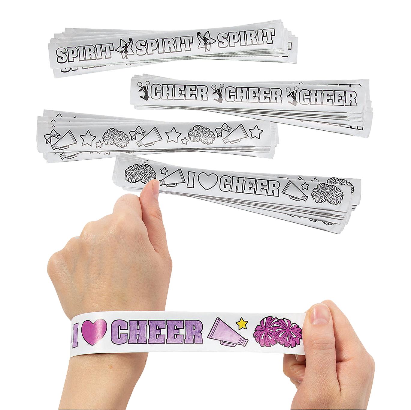 Color Your Own Cheer Slap Bracelets (48 Pack)