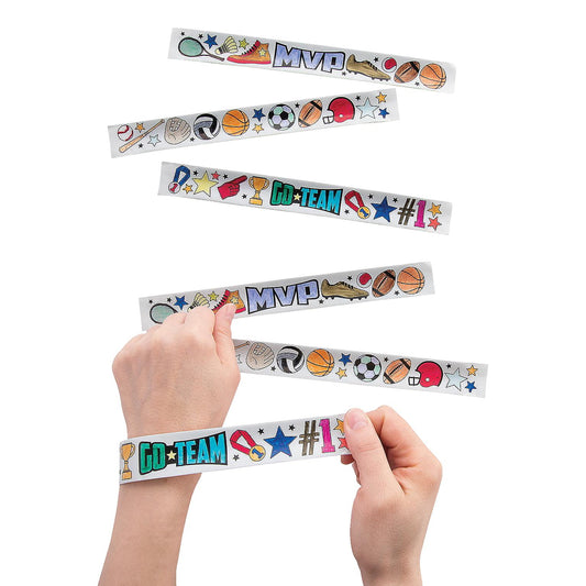 Color Your Own Sports Slap Bracelets (48 Pack)