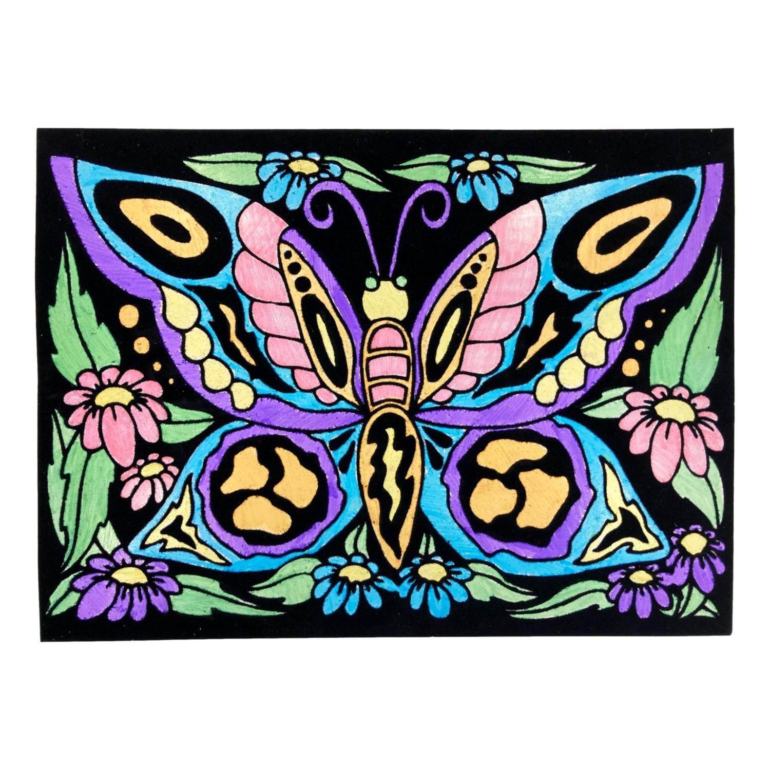 Butterfly Color-in Velvet Poster - EconoCrafts