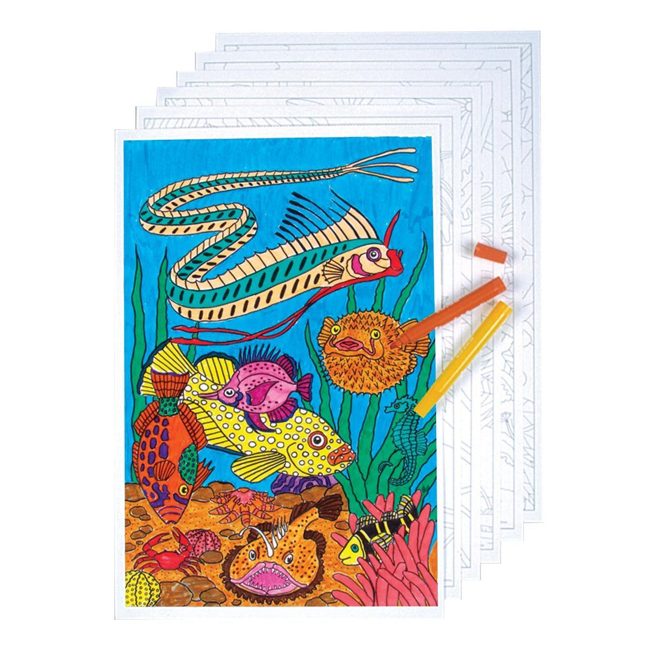 Color Your Own Sea World Pictures (24 Pack) - EconoCrafts