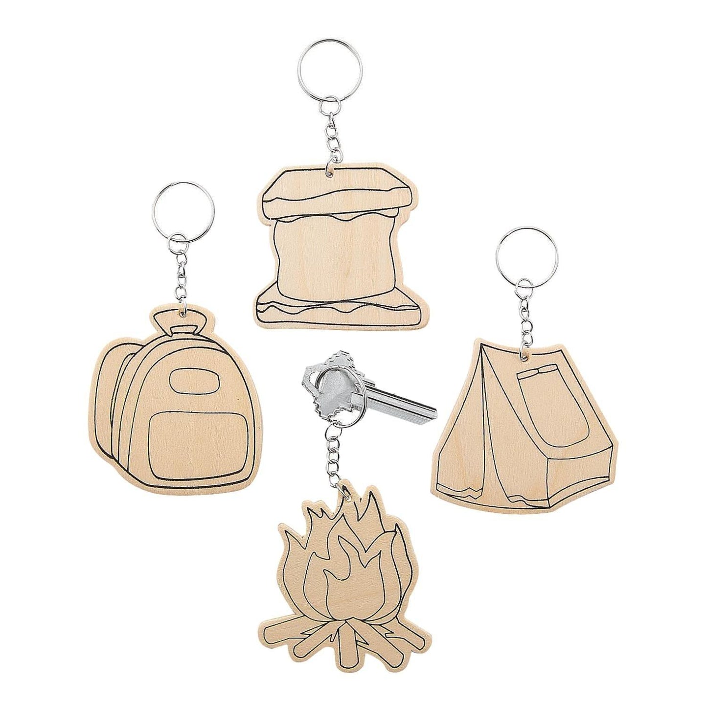 Color Your Own Camp Key-Chains (12 Pack) - EconoCrafts