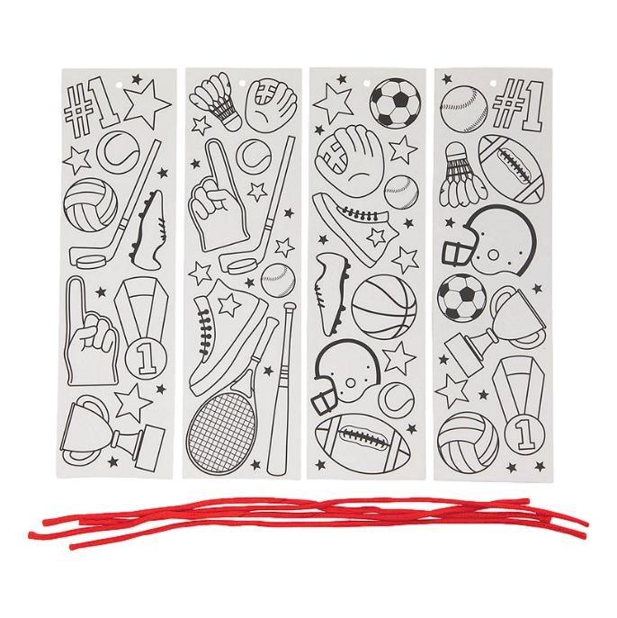 Color Your Own Sports Bookmarks (48 Pack) - EconoCrafts