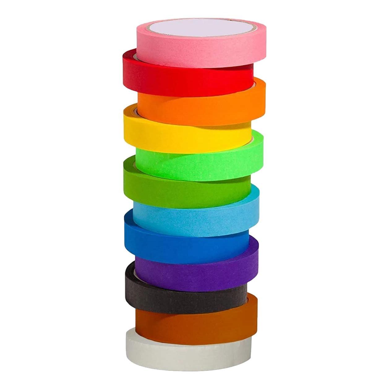 Colored Masking Tape - Assorted Colors (Set of 12) - EconoCrafts