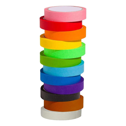 Colored Masking Tape - Assorted Colors (Set of 12) - EconoCrafts