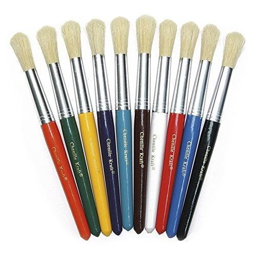 Stubby Paint Brushes - Round (10 Pack) - EconoCrafts