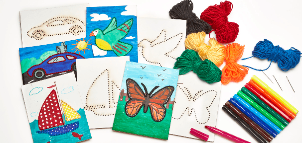 Color Your Own Stitching Pictures (12 Pack) - EconoCrafts