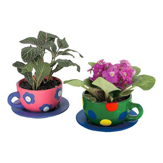 DIY Ceramic Tea Cup Planters (6 Pack) - EconoCrafts