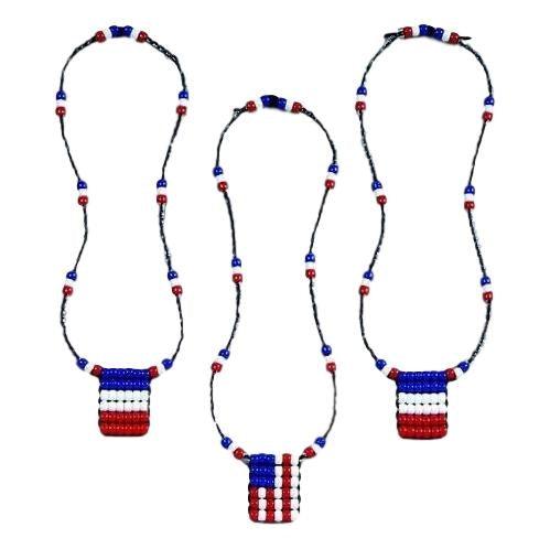 DIY Patriotic Beaded Necklaces (30 Pack) - EconoCrafts