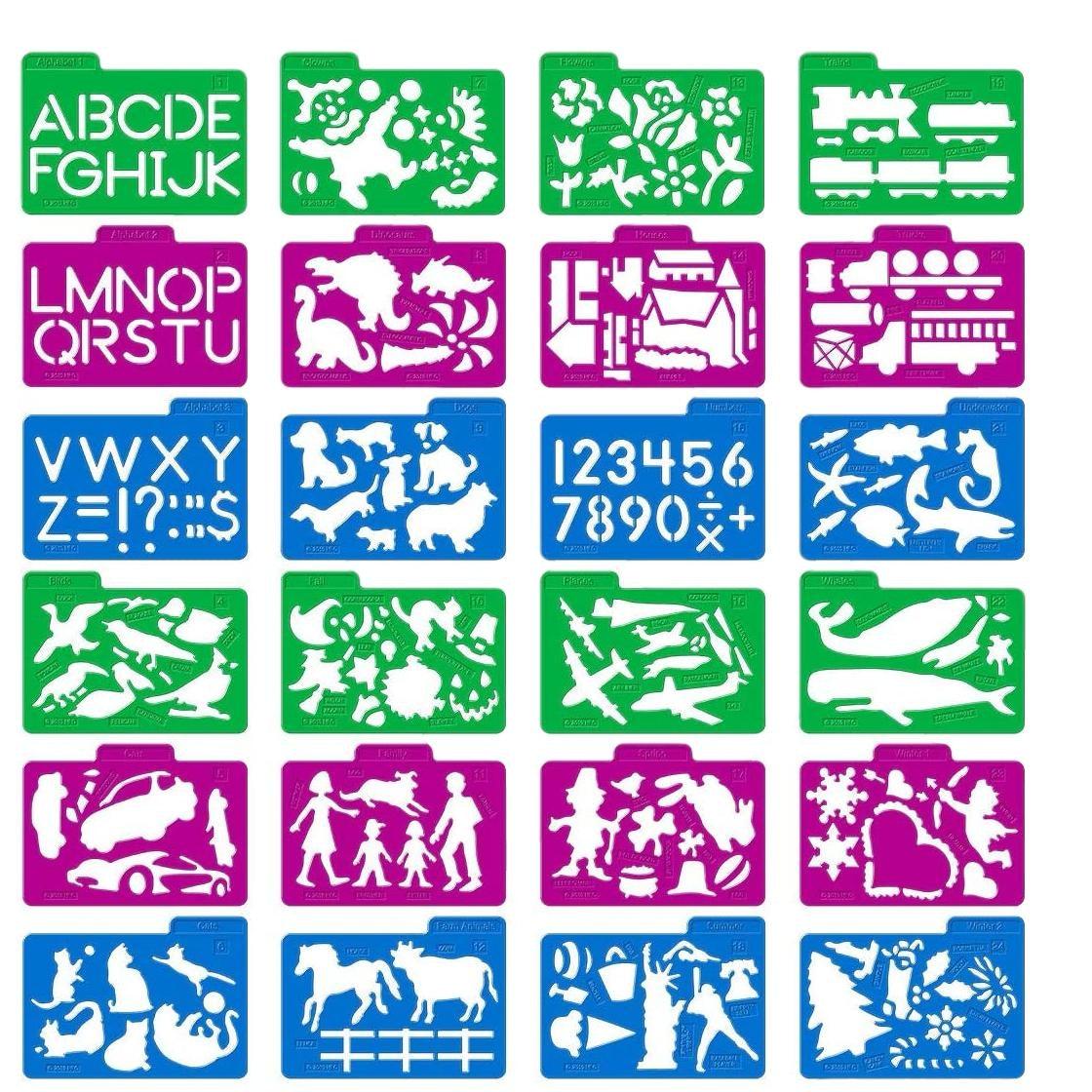 Assorted Stencils Pack (Set of 24) - EconoCrafts