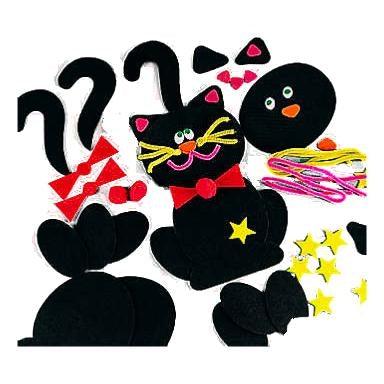 Foam Black Cat Door Hanger Craft Kit (12 Pack) - EconoCrafts