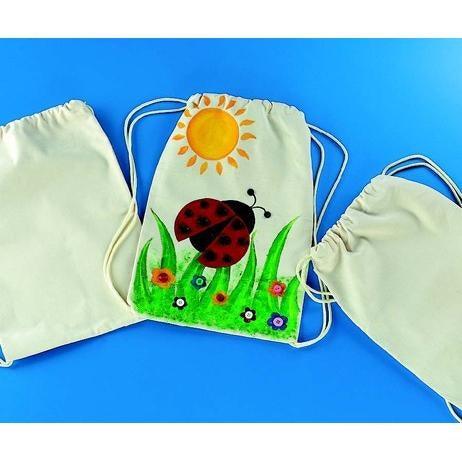DIY Medium Natural Canvas Drawstring Backpacks (12 Pack) - EconoCrafts