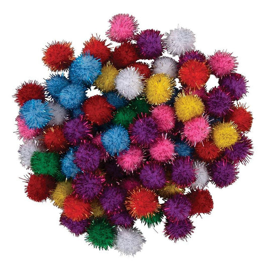 Glitter Pom-Poms - 1/2" (80 Pack) - EconoCrafts