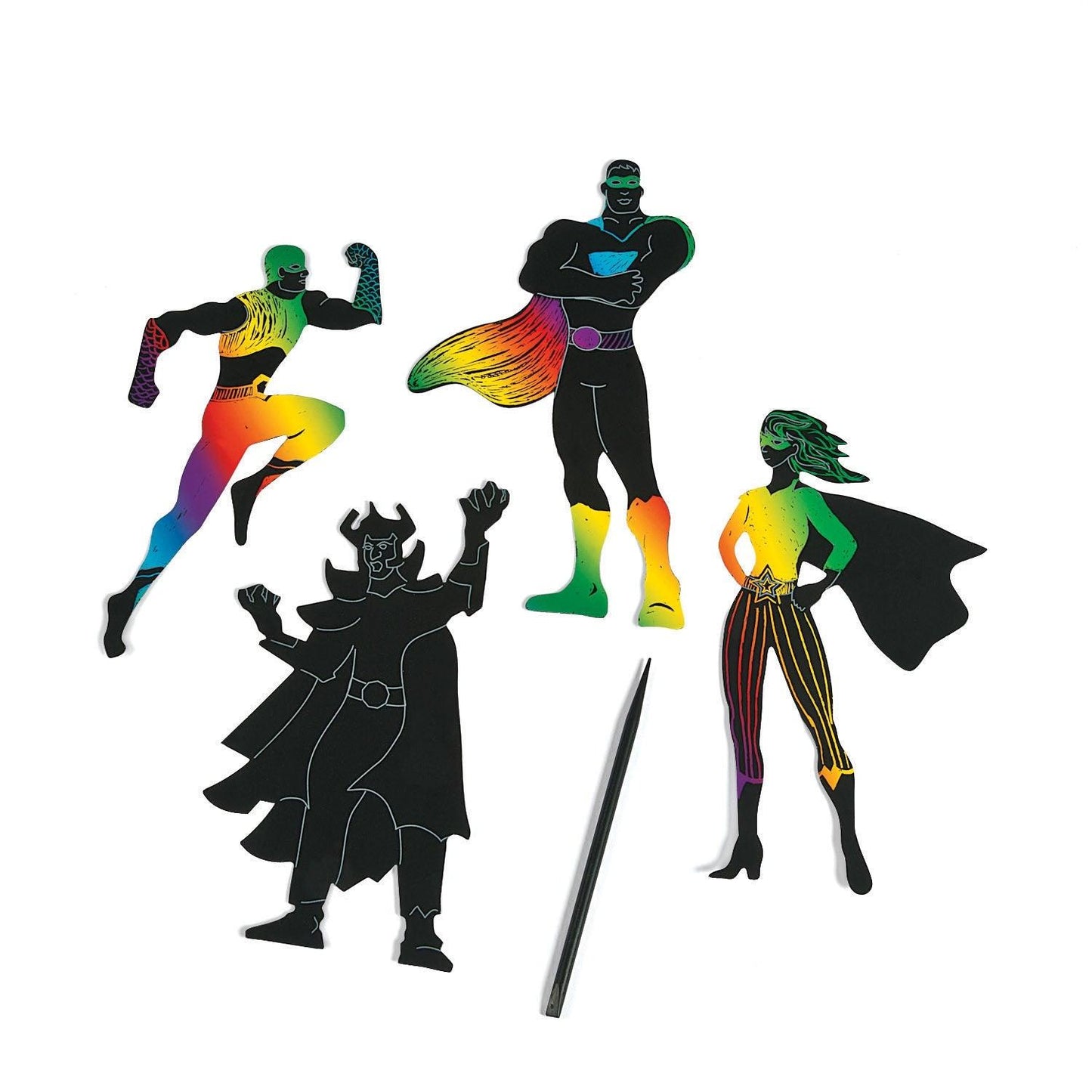 Scratch Art Superheroes (24 Pack) - EconoCrafts