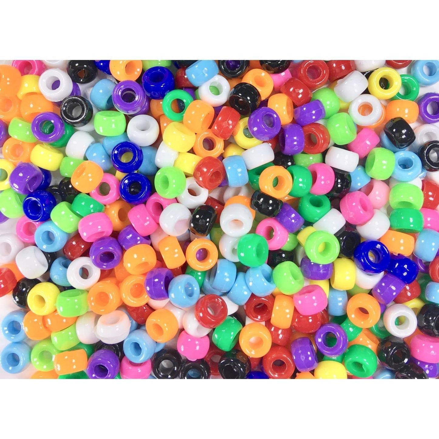 Multicolored Pony Beads (1,000 Pack) - EconoCrafts