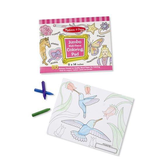 Jumbo Multi-Theme Coloring Pad - Girls - EconoCrafts