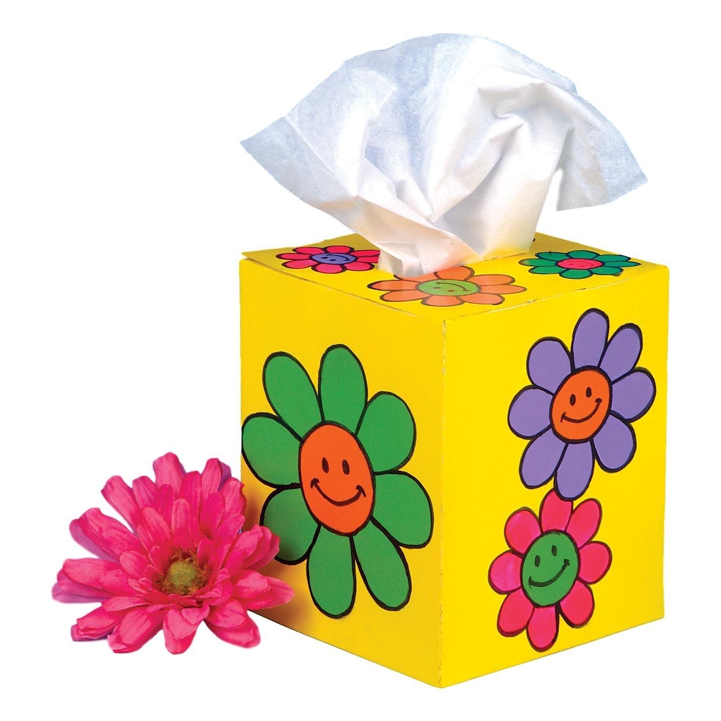 Color Your Own Tissue Boxes (12 Pack) - EconoCrafts