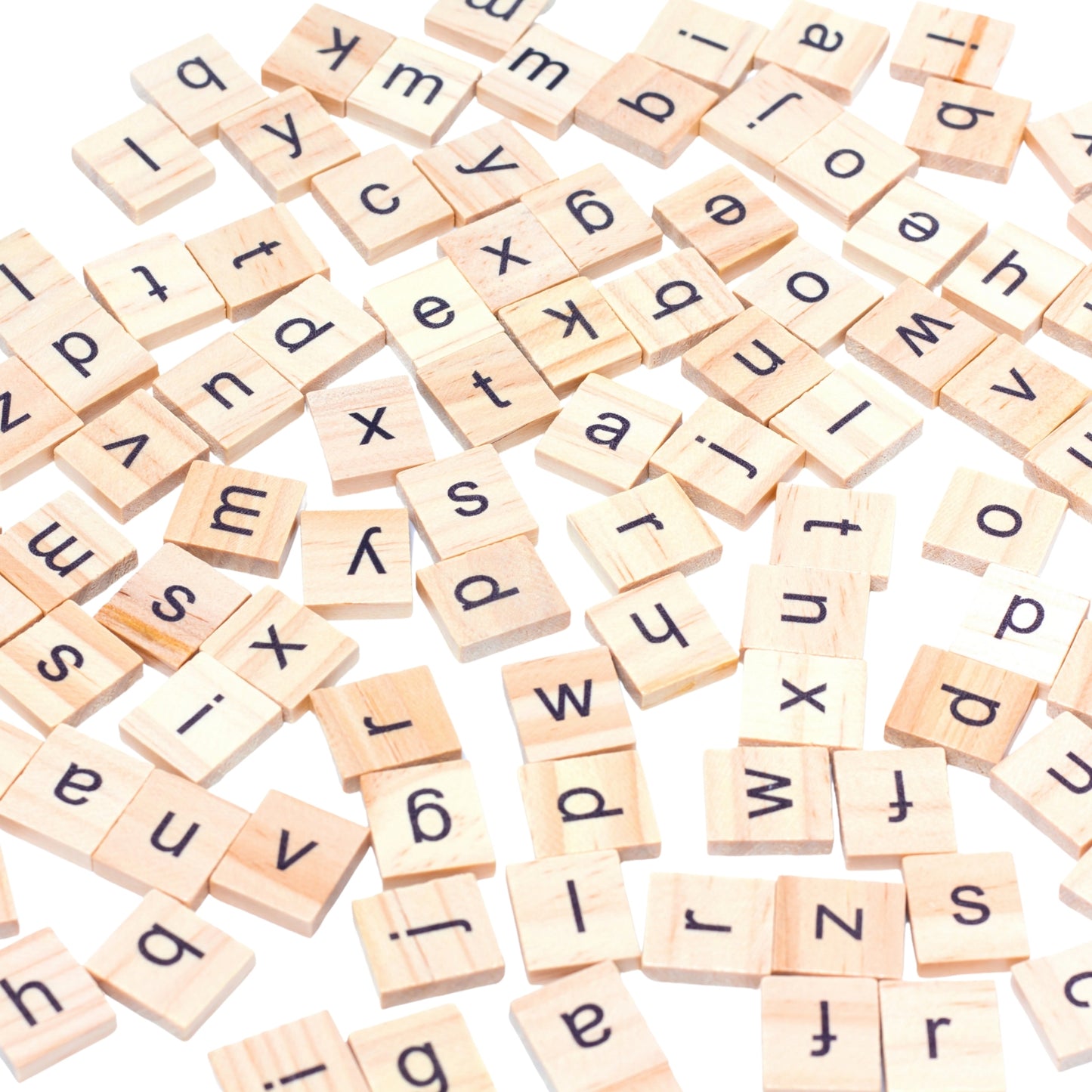 Wooden Alphabet Tiles (100 Pack)