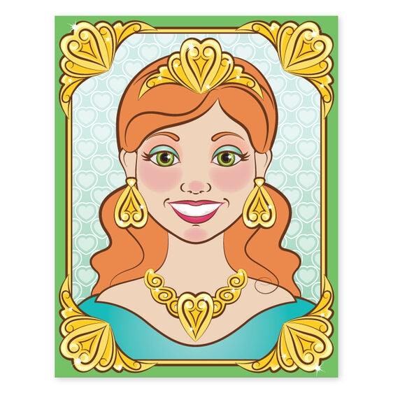 Make-a-Face Sticker Pad - Sparkling Princesses - EconoCrafts