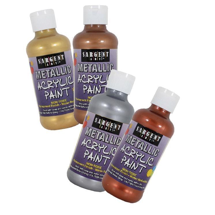 Sargent Art Metallic Acrylic Paint - 4 Pack - EconoCrafts