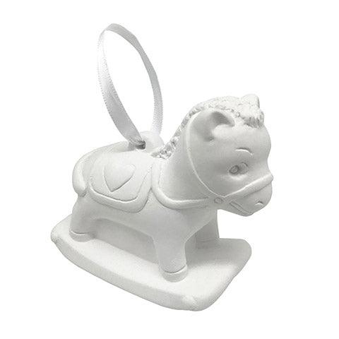 Plaster Rocking Horse Ornaments (2 Pack) - EconoCrafts