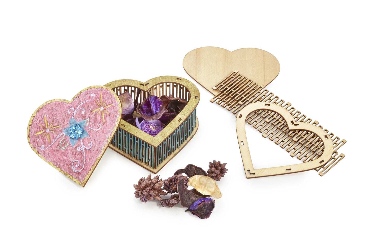 Potpourri Heart Boxes (10 Pack) - EconoCrafts