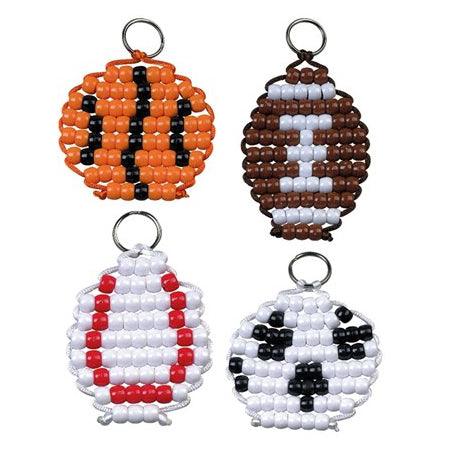 DIY Beaded Sports Ball Key-Chains (24 Pack) - EconoCrafts