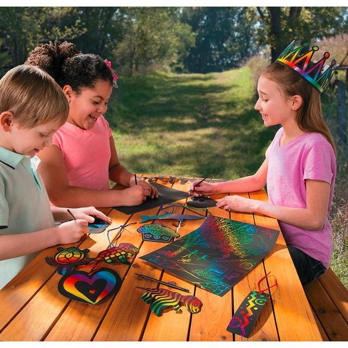 Multi-Color Scratch Art Paper (12 Pack) - EconoCrafts