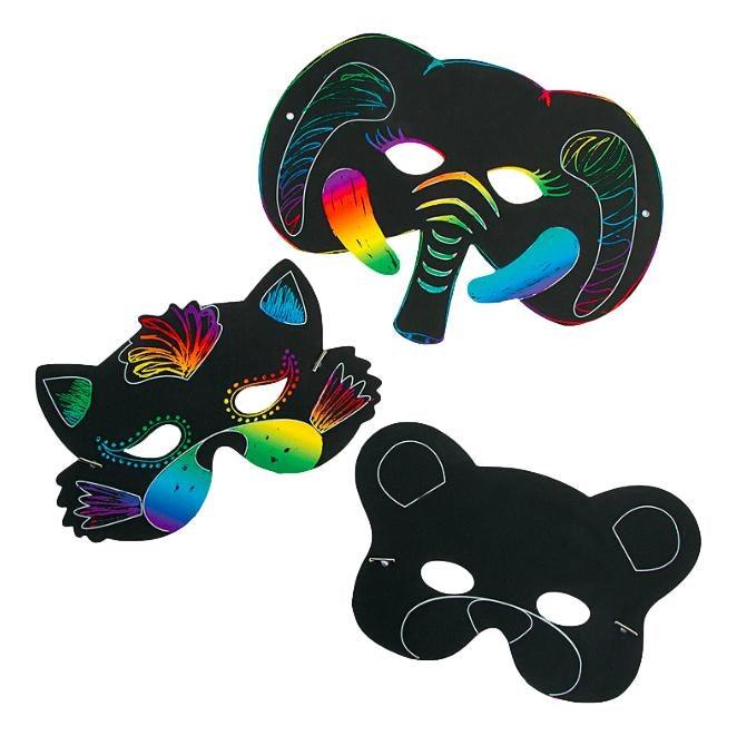 Scratch Art Animal Masks (24 Pack) - EconoCrafts