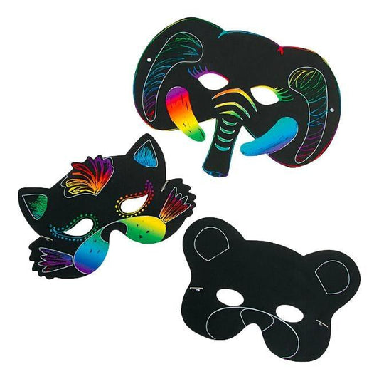 Scratch Art Animal Masks (24 Pack) - EconoCrafts