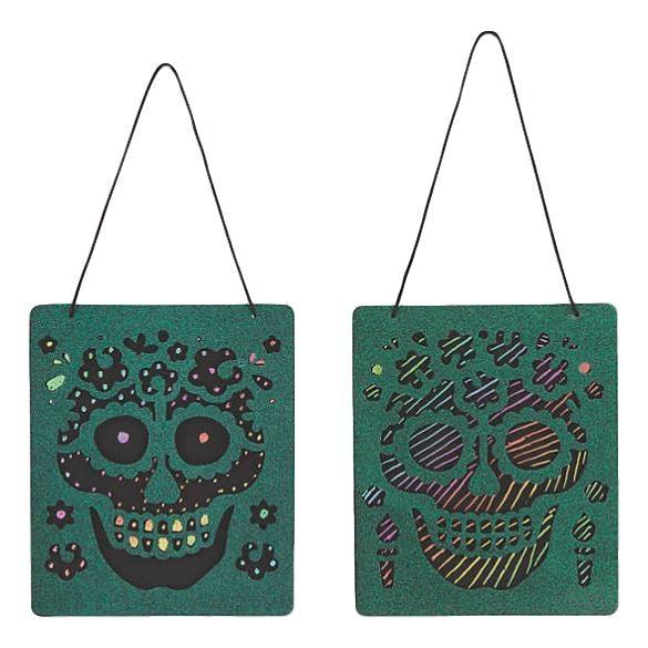 Scratch Art Day of the Dead Ornaments (12 Pack) - EconoCrafts