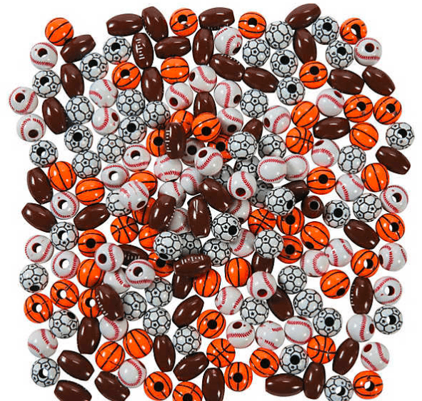 Sports Balls Beads (200 Pack) - EconoCrafts