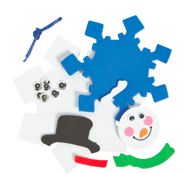 Snowman Snowflake Christmas Ornaments (12 Pack) - EconoCrafts