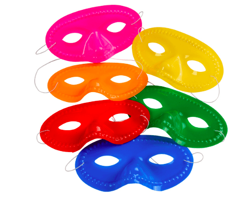 Colored Plastic Eye Masks (12 Pack) - EconoCrafts
