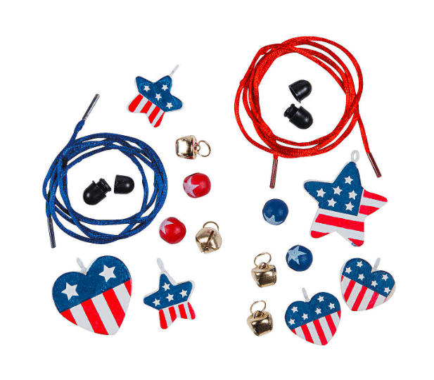 Patriotic Necklace Craft Kit (12 Pack) - EconoCrafts