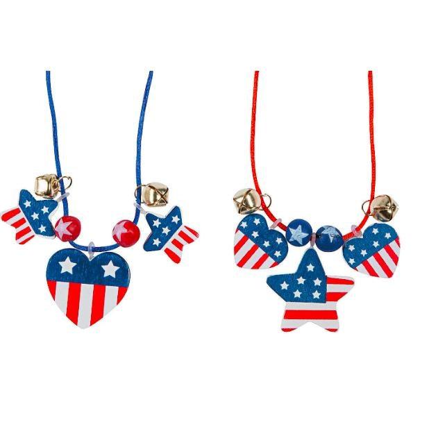 Patriotic Necklace Craft Kit (12 Pack) - EconoCrafts