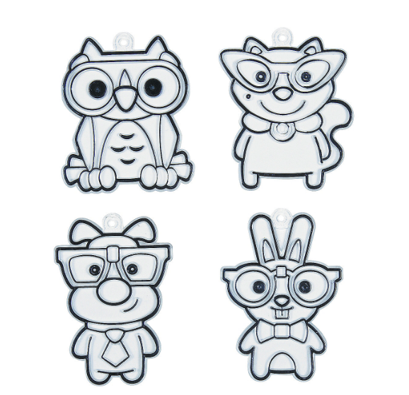 Nerdy Animals Suncatchers (24 Pack) - EconoCrafts