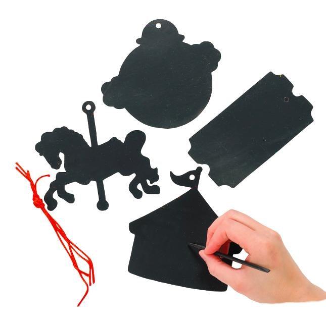 Scratch Art Carnival Ornaments (24 Pack) - EconoCrafts
