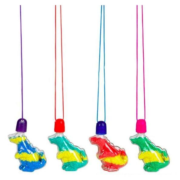 Dinosaur Sand Art Necklaces (12 Pack) - EconoCrafts