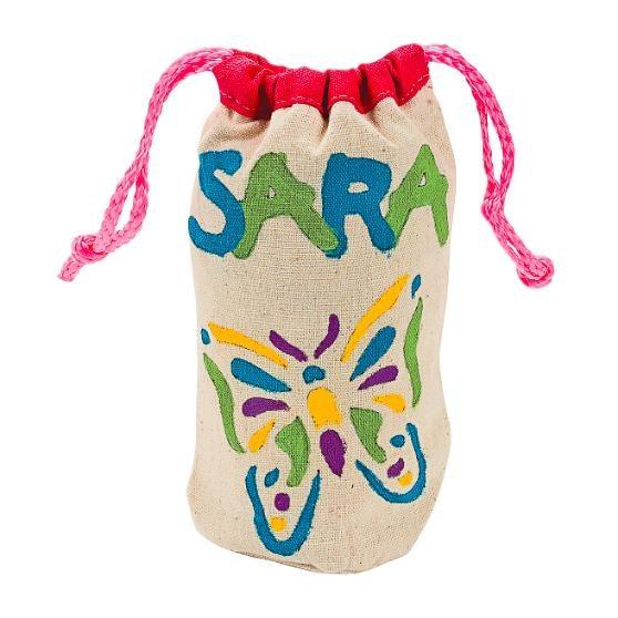 Small Canvas Drawstring Bags with Bright Trim (12 Pack) - EconoCrafts