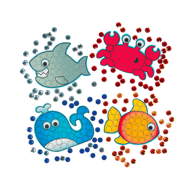 Under the Sea Jewel Mosaic Craft Kit (12 Pack) - EconoCrafts